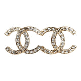Chanel Small Crystal CC Stud Earrings Gold Hardware