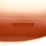 Chanel Mini Square Flap with Top Handle Light Orange and Ecru Tweed Antique Gold Hardware