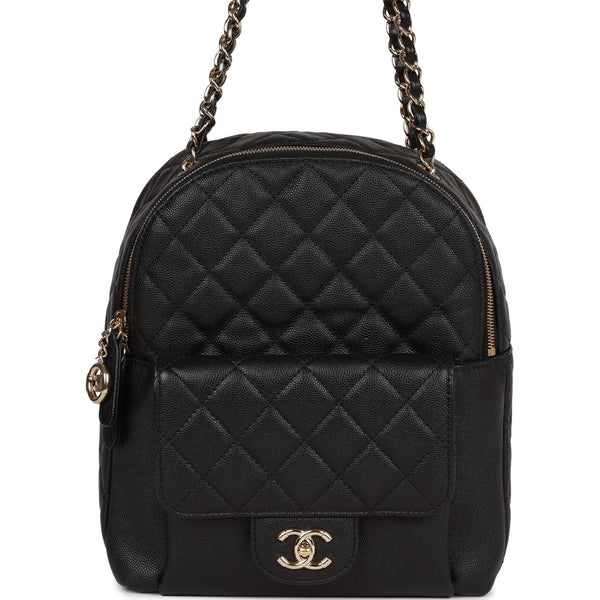 Chanel Mini Urban Spirit Backpack Black Caviar Gold Hardware – Madison  Avenue Couture