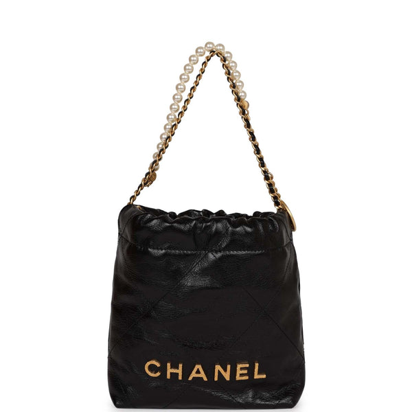 Chanel Black, White, And Rainbow Tweed 22 Tote Aged Gold Hardware
