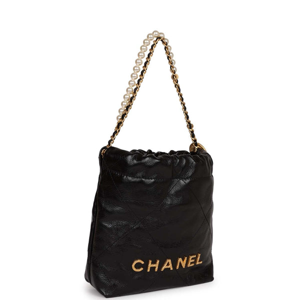 Chanel Clutch with Chain Shiny Crumpled Calfskin Gold Black  AP2767-B08080-NI15