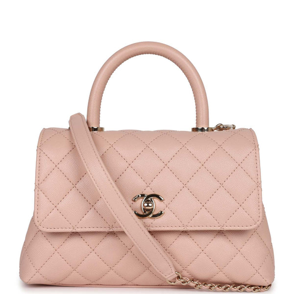 CHANEL Caviar Quilted Small Coco Handle Flap Light Pink 1312229