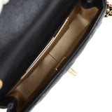 Chanel Mini Square Pearl Flap Bag Black Lambskin Brushed Gold Hardware