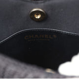 Pre-owned Chanel Star Coco Beach Bag Black Raffia Aged Gold Hardware