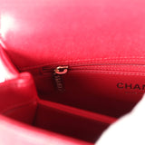 Chanel Small Coco Handle Dark Red Caviar Light Gold Hardware