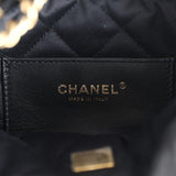 Chanel Mini 22 Bag Black Aged Calfskin and Pearl Antique Gold Hardware