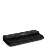 Chanel Boy Long Flap Wallet Black Caviar Aged Ruthenium Hardware