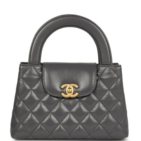Pre-owned Chanel Small Kelly Shopper Grey Shiny Aged Calfskin Brushed