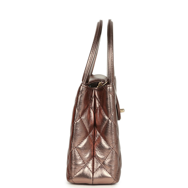 Chanel Small Kelly Shopper Metallic Bronze Calfskin Brushed Gold