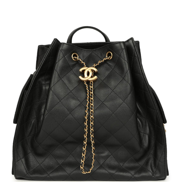 CHANELバックパックh Chanel Large 25 Backpack Black Caviar Antique Gold Hardware – New