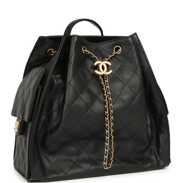 Chanel Large 25 Backpack Black Caviar Antique Gold Hardware – New & Authentic