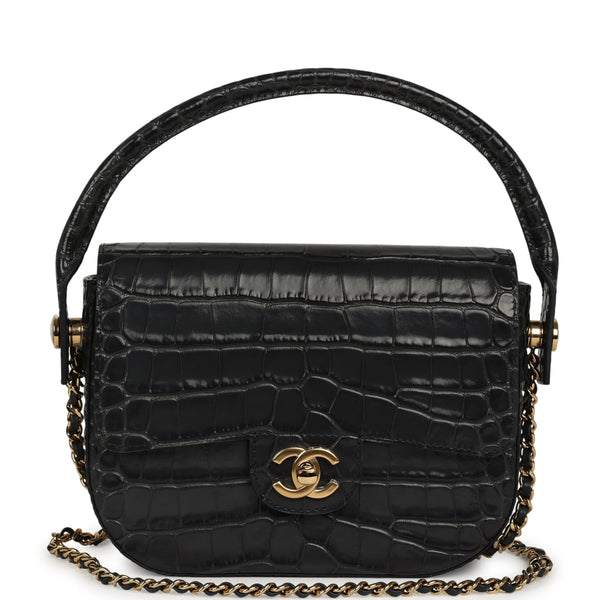 CHANEL バングル 黒 ドット Chanel Mini Top Handle 