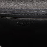 Pre-owned Chanel Maxi Classic Single Flap Bag Black Caviar Silver Hardware
