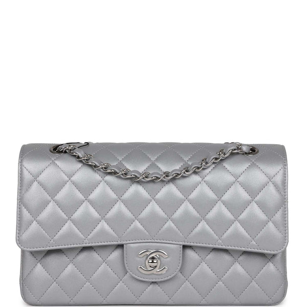 Chanel Medium Pouch, Lambskin, Silver GHW - Laulay Luxury
