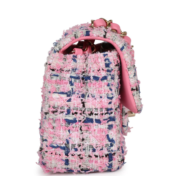 Chanel 22K Pink Fushia Tweed Mini Rectangle Crossbody Bag – The