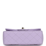 Chanel Mini Rectangular Flap Bag with Top Handle Lilac Lambskin Light Gold Hardware