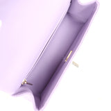 Chanel Mini Rectangular Flap Bag with Top Handle Lilac Lambskin Light Gold Hardware