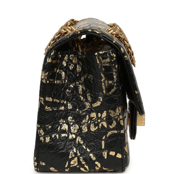 Pre-owned Chanel Mini Graffiti Reissue 224 2.55 Flap Bag Black, Gold C