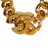 Vintage Chanel Turn Lock Necklace Gold Metal