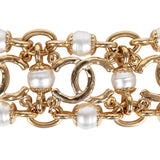 Chanel CC Layered Gold & Pearls Choker Gold Hardware