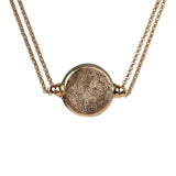 Chanel Round CC Enamel Pendant Choker Necklace Black/White Gold Hardware