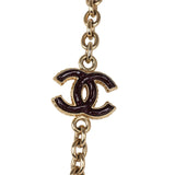 Chanel CC Gripoix Burgundy Beaded Necklace Gold Hardware