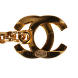Vintage Chanel "Chanel" Logo Charms Turnlock Bracelet Gold Metal