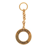Vintage Chanel Paris Circle Keychain Gold Hardware