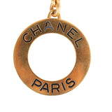 Vintage Chanel Paris Circle Keychain Gold Hardware