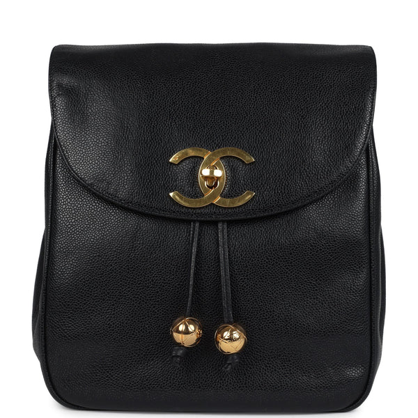 Chanel Vintage Triple CC Logo GD Backpack Black Gold Chanel Vintage Triple CC Logo GD Backpack Black Gold  main image 3