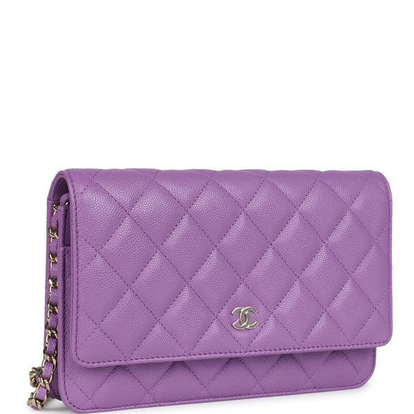 Chanel caviar lavender zip retailer wallet