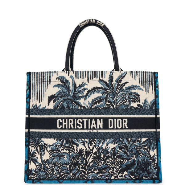 Dior 2022 Pre-owned Small Oblique Book Tote Bag - Blue
