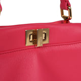 Fendi Mini Peekaboo Handbag Hot Pink Nappa Leather Gold Hardware