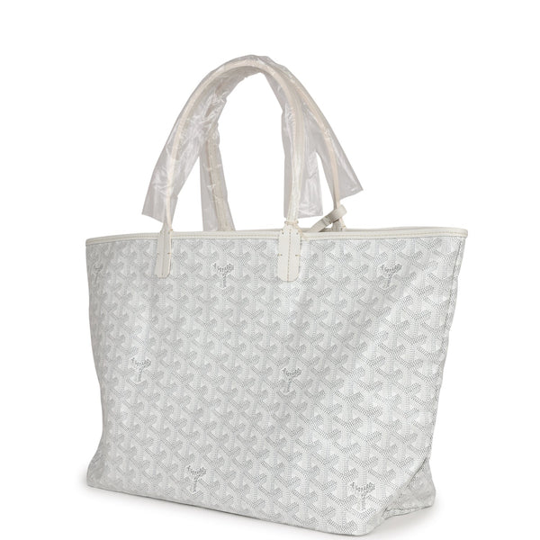 Goyard Saint Louis Tote PM White in Canvas/Calfskin with Palladium-tone - US