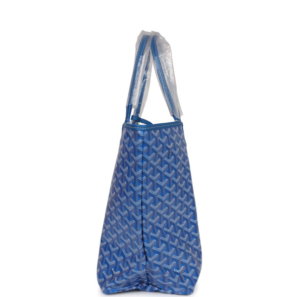 Goyard Goyardine Dark Blue St. Louis PM Tote Bag Silver Hardware