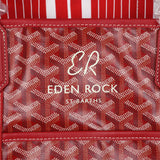 Goyard Limited Edition Eden Rock Belharra Beach Bag Red Goyardine Canvas & Chevroches Calfskin Palladium Hardware & Beach Towel