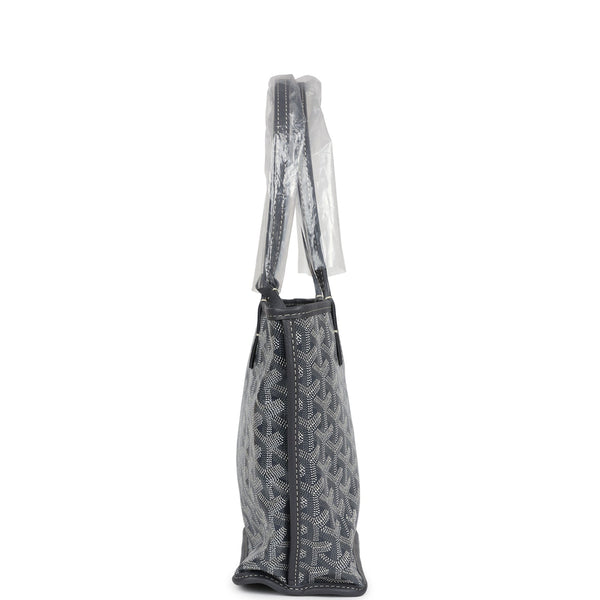 Goyard Goyardine Grey Anjou Mini Reversible Tote Bag Palladium Hardwar
