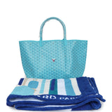 Goyard Goyardine Turquoise St. Louis GM Tote Bag & Balise Towel Palladium Hardware