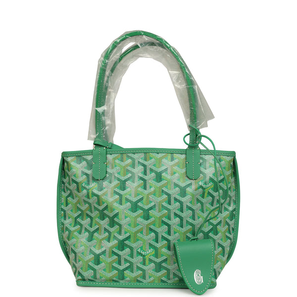 新品未使用　Goyard Bandoulière 114 Vest グリーン Goyard Goyardine Anjou Meadow Green Mini Bag Palladium Hardware