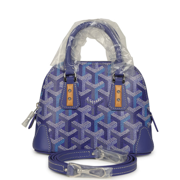 Goyard Goyardine Canvas Blueberry Purple Vendome Nano Bag Palladium Ha