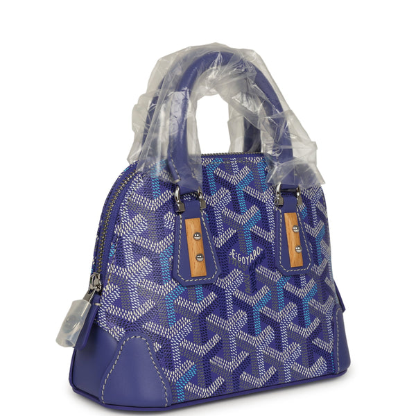 Goyard Goyardine Canvas Blueberry Purple Vendome Nano Bag Palladium Ha