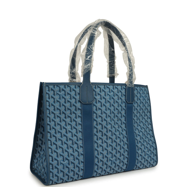 Goyard Goyardine Jacquard Ocean Blue Villette MM Bag