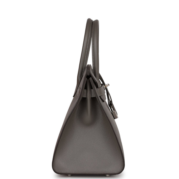 Hermes Personal Birkin Sellier bag 30 Trench/Black Epsom leather Silver  hardware