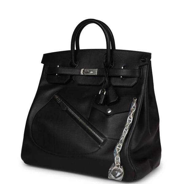 Pre-owned Hermes Birkin 40 HAC Black Evercolor and Toile Palladium Har –  Madison Avenue Couture