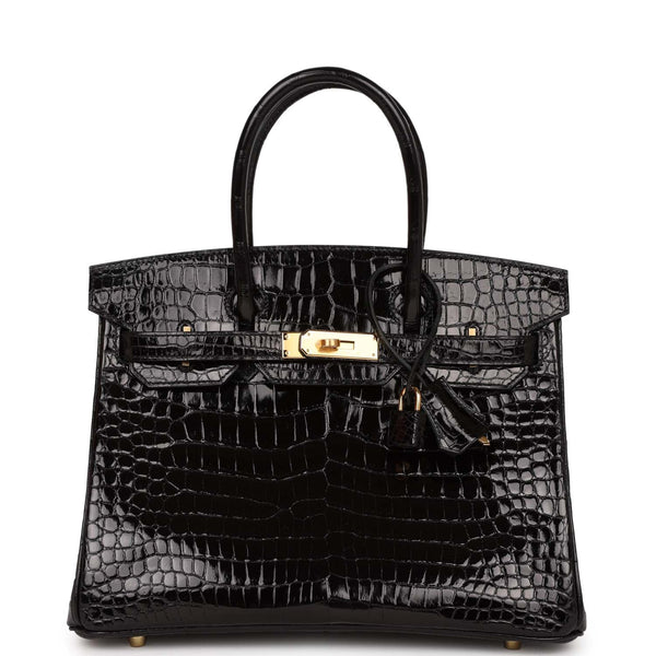 Hermes Birkin - Black Porosus Crocodile with Gold Hardware, Luxury, Bags &  Wallets on Carousell