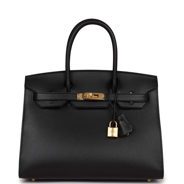 Hermes Birkin Sellier bag 30 Black Monsieur leather Gold hardware
