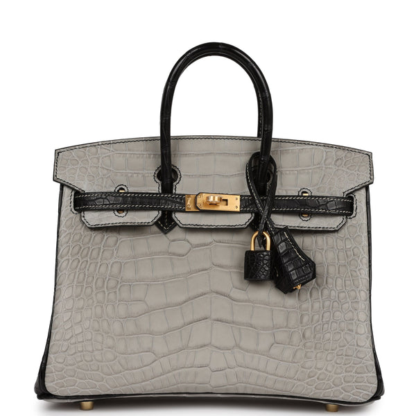Hermès Birkin 25 Matte Gris Perle Alligator Gold Hardware - 2019, D – ZAK  BAGS ©️