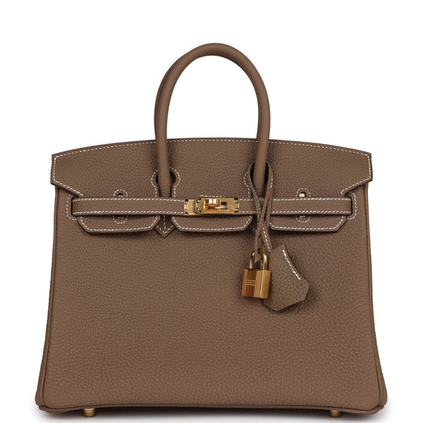 Hermes Birkin 25 etoupe gold ghw, Women's Fashion, Bags & Wallets