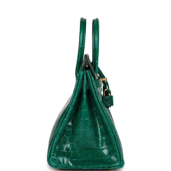 Hermes Birkin 25 Bag Emerald Crocodile Gold Hardware – Mightychic