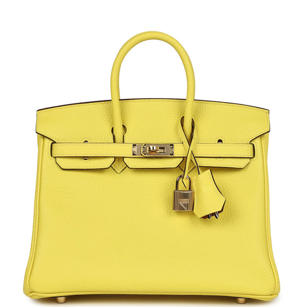 Hermes Special Order (HSS) Birkin 25 Lime Verso Clemence Permabrass Ha